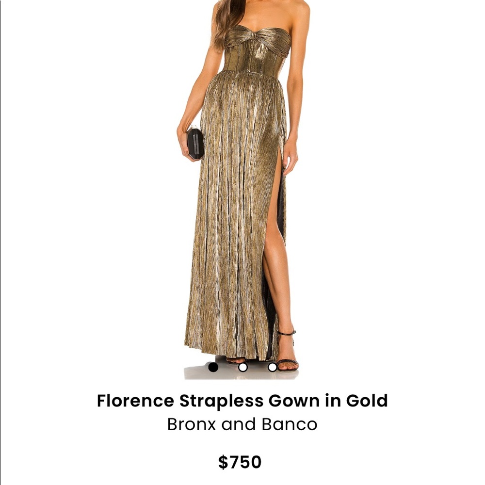 Bronx and Banco Florence Strapless Gown in Gold